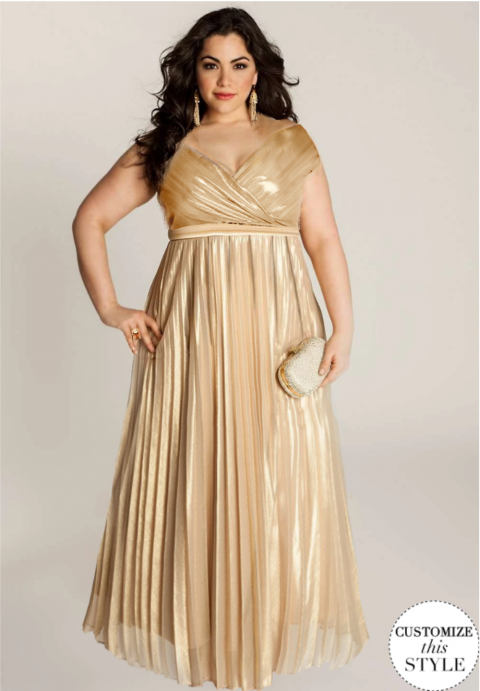  Gold Plus Size Dresses