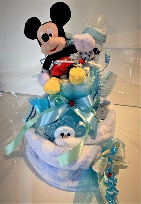 TORTA OD PELENA DE LUXE - NAJLJEPŠI POKLON U RODILIŠTE - MICKEY MOUSE