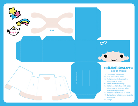 Sanrio DIY Coloring Paper Craft Set - Little Twin Stars