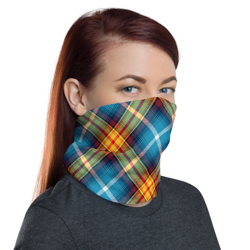 Lion Rampant and ancient azure Saltire Declaration of Scottish Independence tartan Neck Gaiter 12