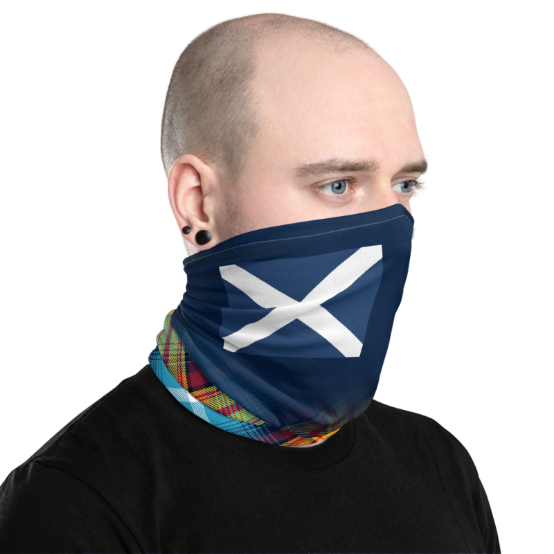 Navy Saltire Declaration of Scottish Independence tartan Neck Gaiter 9