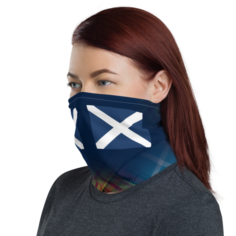 Navy Saltire Declaration of Scottish Independence tartan Neck Gaiter snood bandana 5