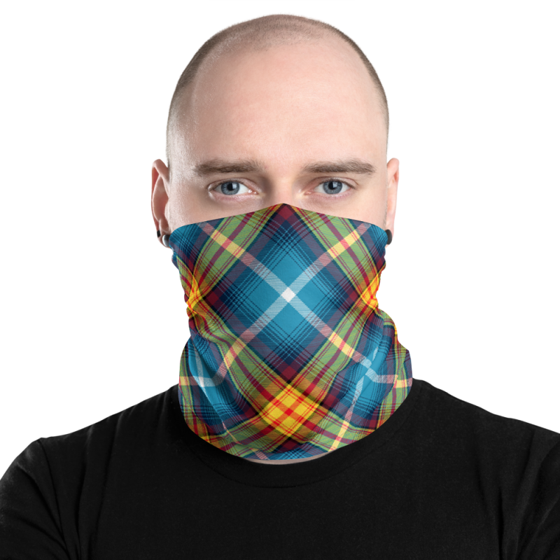 Lion Rampant and ancient azure Saltire Declaration of Scottish Independence tartan Neck Gaiter 7