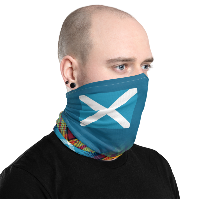 Azure Saltire Declaration of Scottish Independence tartan Neck Gaiter 5