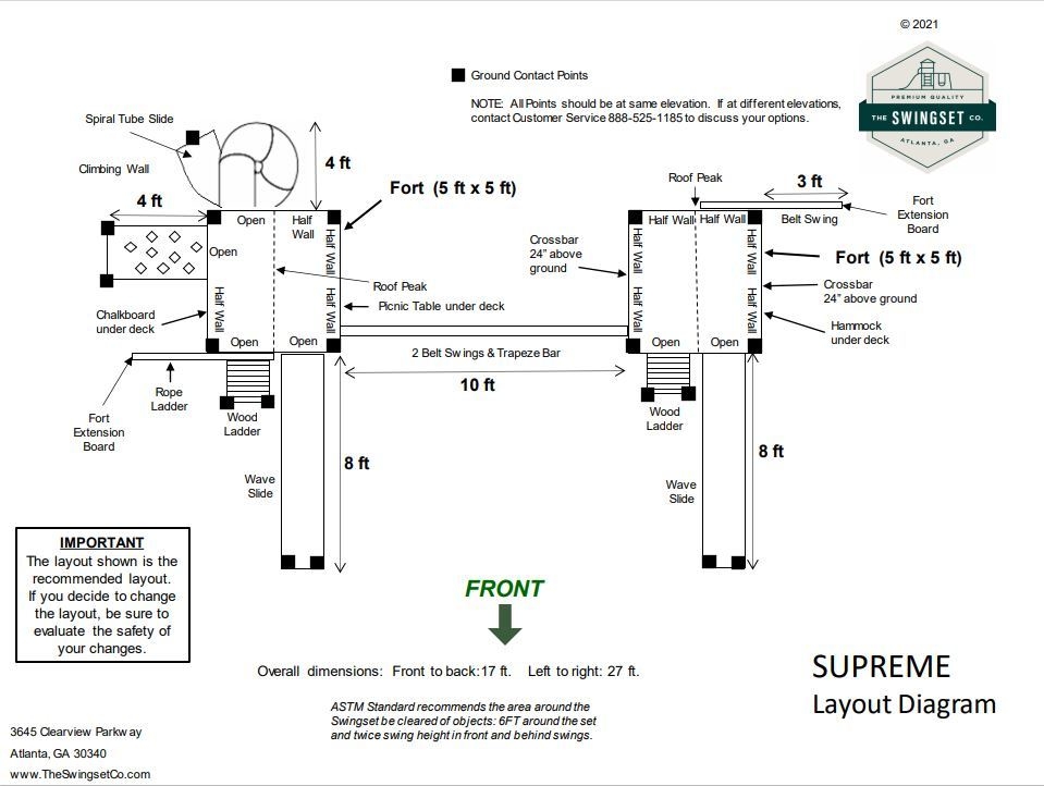 The SwingSet Co. Layout Diagrams